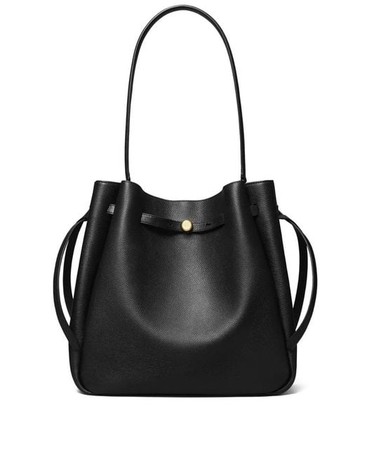 Romy Large Buckrt Bag di Tory Burch in Black