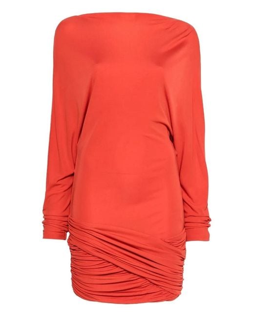 Christopher Esber Red Luna Draped Jersey Mini Dress