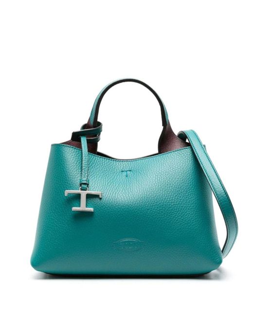 Tod's Blue Micro Leather Tote Bag