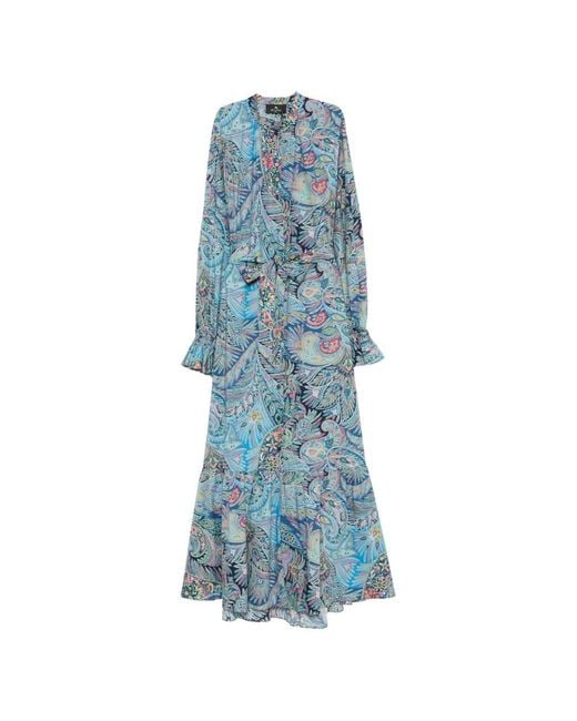 Etro Blue Long Chemisier Dress