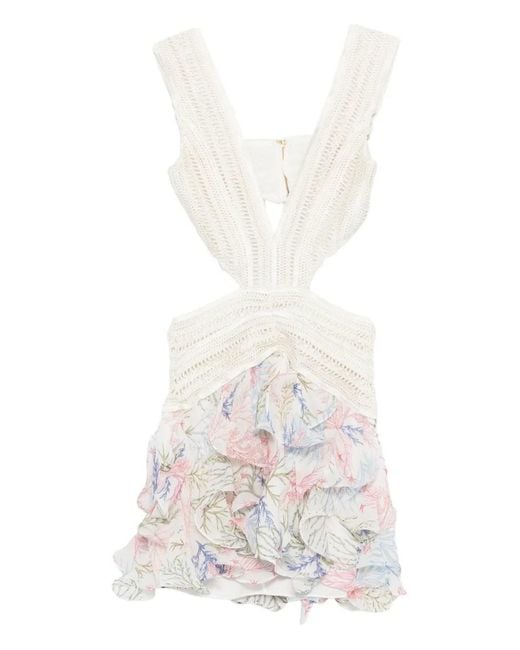 PATBO White Robe Volantée À Fleurs