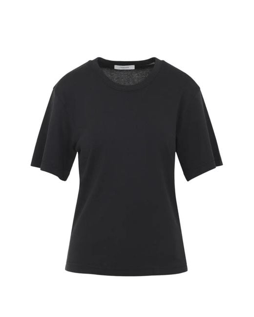 Lemaire Black Ribbed Short-Sleeve T-Shirt