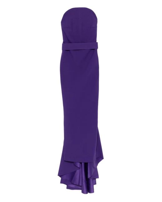 Solace London Purple The Citra Strapless Maxi Dress