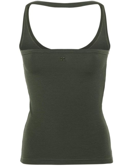 Courreges Green Ribbed Top