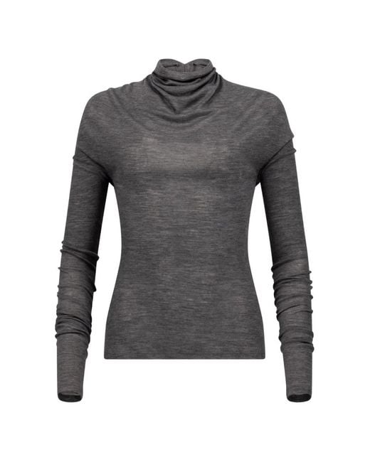 Victoria Beckham Gray High Neck Sweater