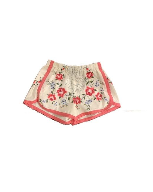 ORSINA Pink Embroidered Shorts