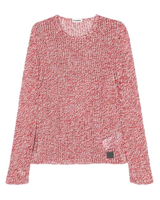Open Knit Sweater di Jil Sander in Pink
