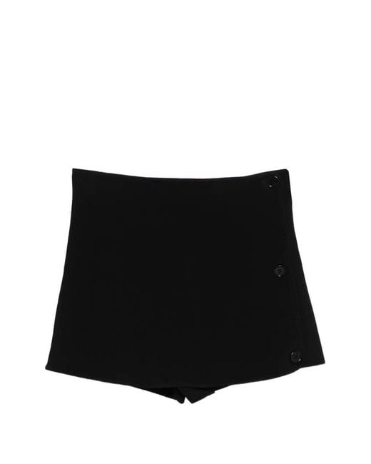 Courreges Black Logo-Embroiderd Shorts