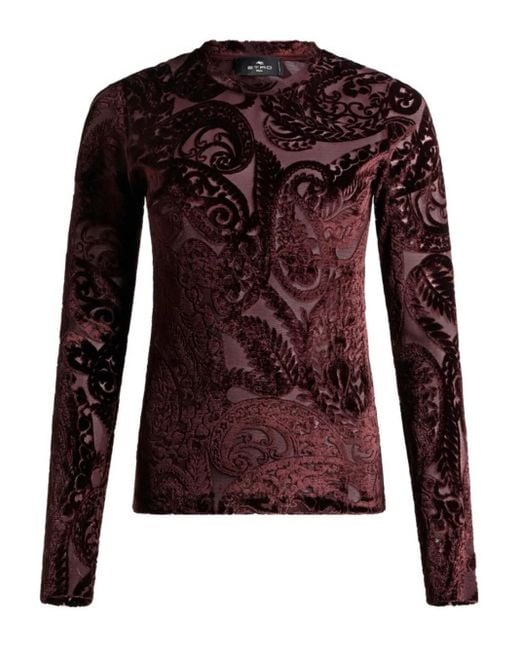 Etro Brown Velvet Sweater