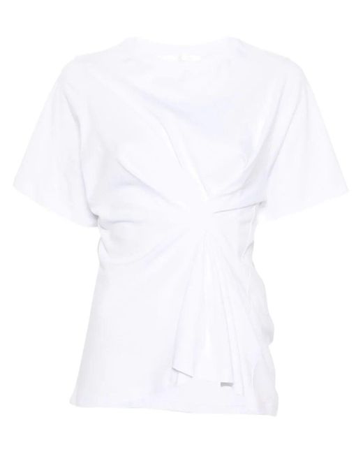 Victoria Beckham White Inverted-pleats Cotton T-shirt