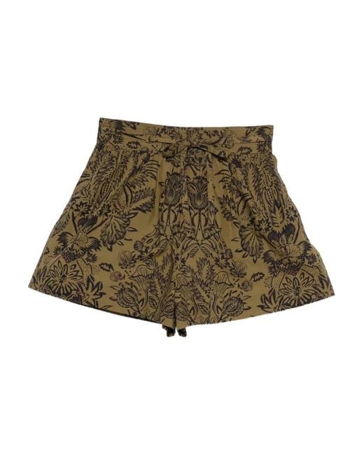 Ulla Johnson Natural Floral Tie Shorts