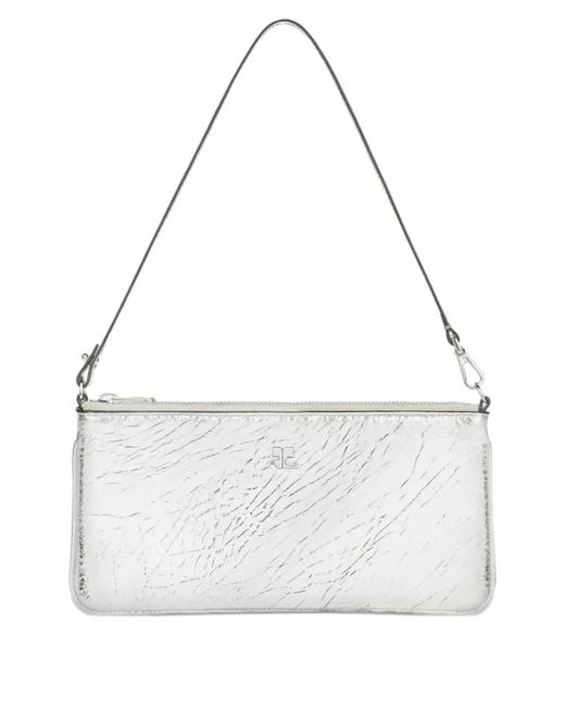Courreges White Zipped Naplack Pouch