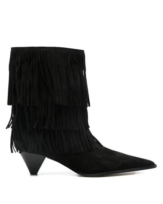 Michael Kors Black 50Mm Jayla Fringed Ankle Boots