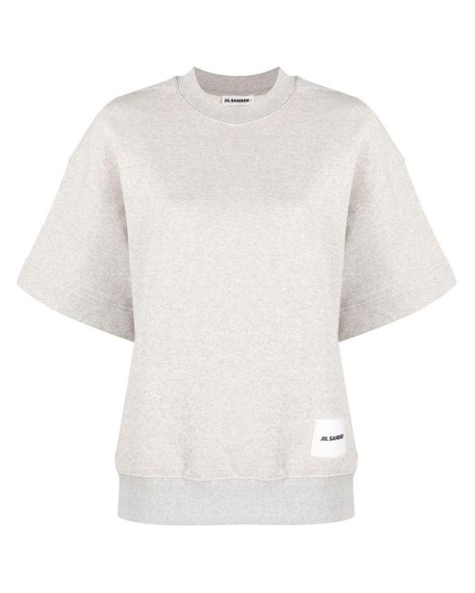 Jil Sander White Short Sleeve Sweater