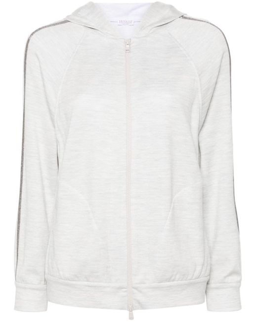 Brunello Cucinelli White Hoody Sweatshirt