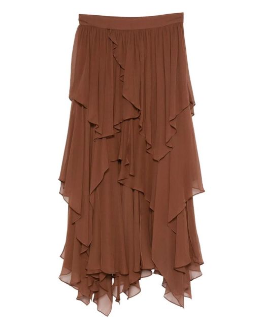 Gonna Midi Con Ruches di Zimmermann in Brown