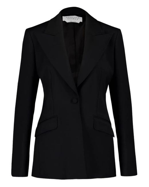 Gabriela Hearst Black Single-Button Wool Blazer