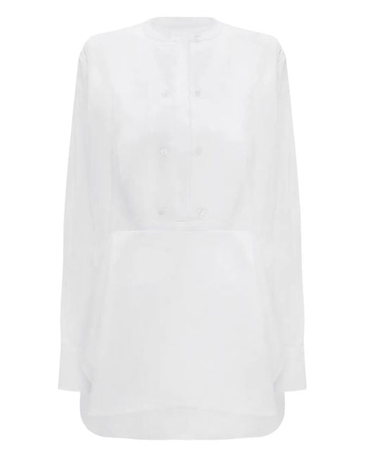 Victoria Beckham White Bib-Detail Shirt