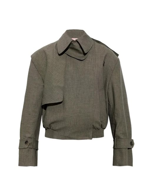 Christopher Esber Green Cropped Trench Jacket