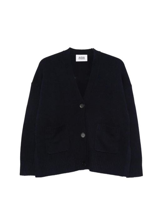 Alpha Studio Blue Linear Cardigan