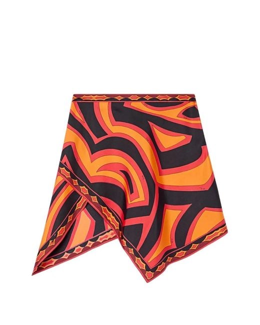 Emilio Pucci White Labyrinth Print Skirt