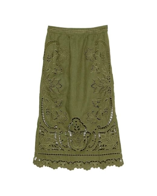 Farm Rio Green Majestic Garden Richelieu Skirt