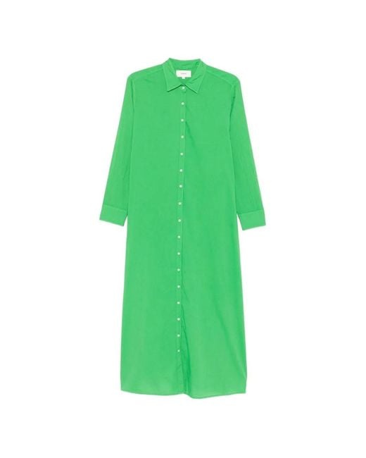 Xirena Green Boden Buttoned Shirt Midi Dress