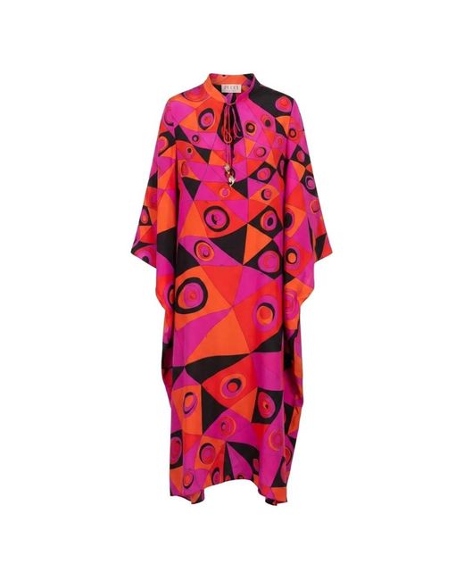 Emilio Pucci Red Geometric-Print Kaftan