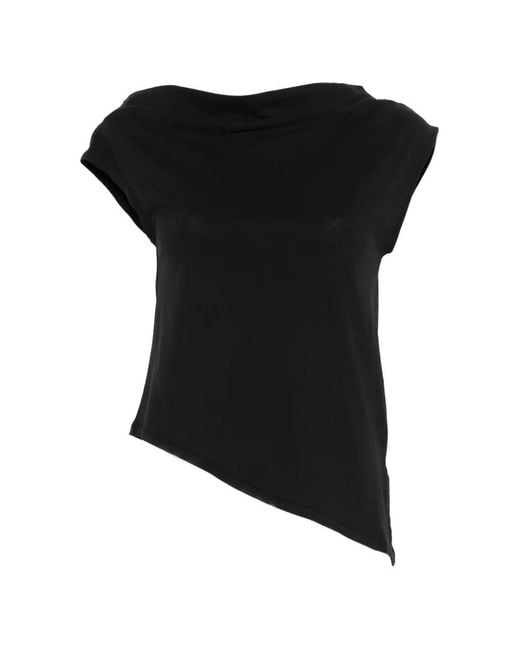 Alpha Studio Black Asymetrical Tee