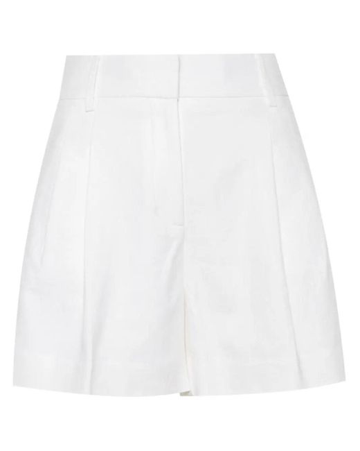 MICHAEL Michael Kors White Pleat-detail Tailored Shorts