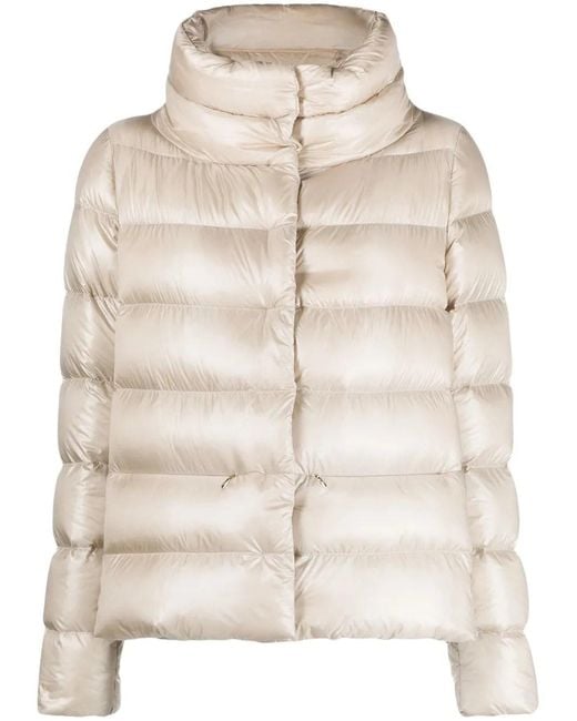 Herno Natural Glossy Quilted Puffer Jacket