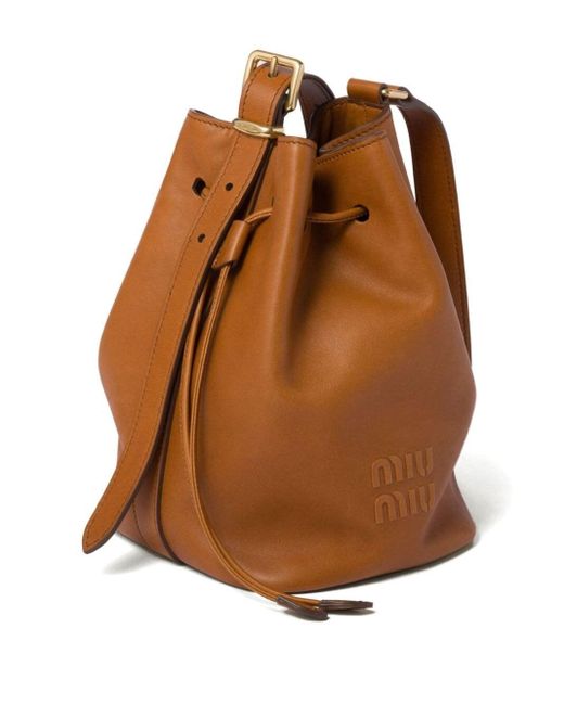 Miu Miu Brown Leather Bucket