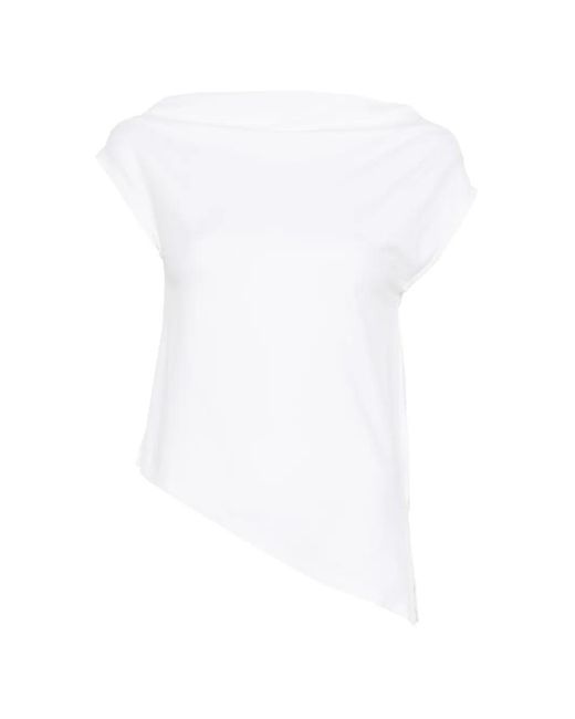 Alpha Studio White Asymetrical Tee