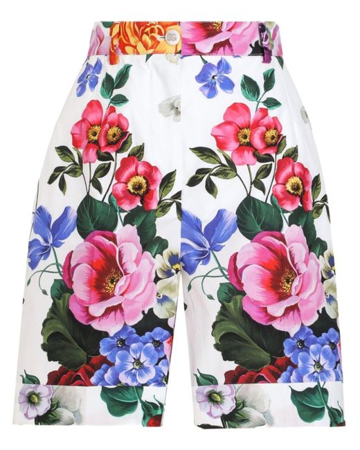 Pantaloncini Floreali di Dolce & Gabbana in Multicolor