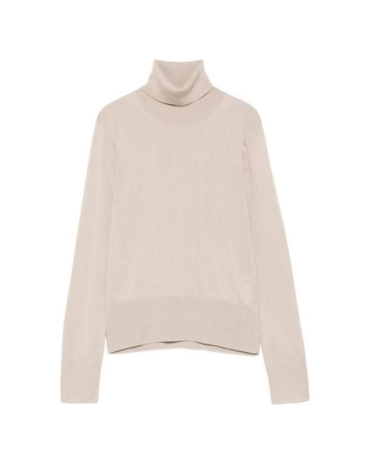 Alpha Studio White High Neck Sweater