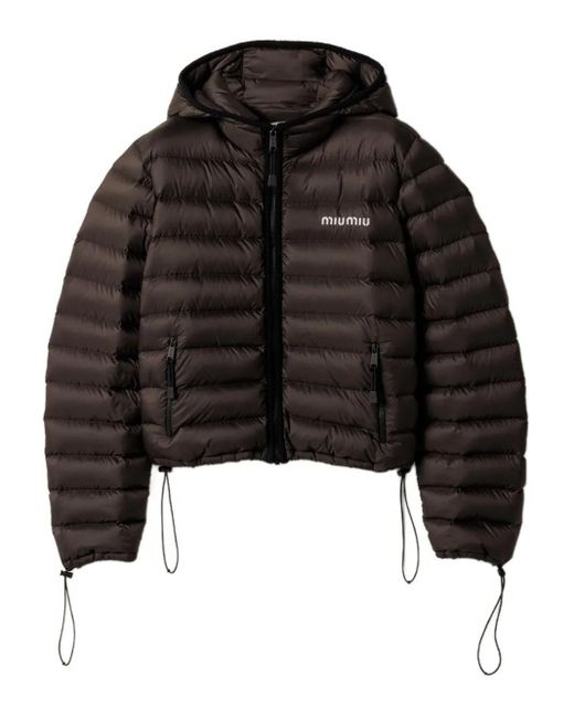 Miu Miu Black Hooded Padded Jacket