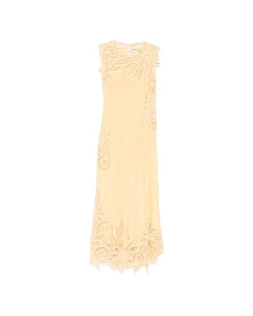 Ulla Johnson White Idra Lace-Detail Midi Dress