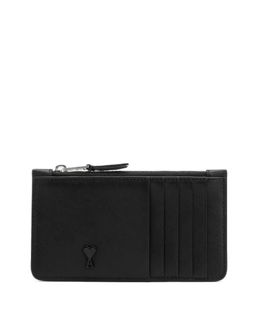 Portacarte Con Zip di AMI in Black