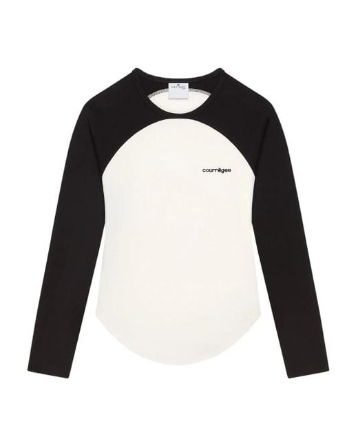 Courreges Black Rounded Hem Top