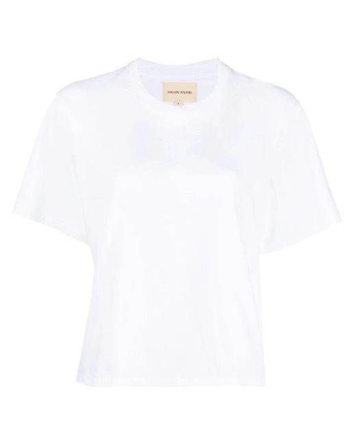 Loulou Studio White Relaxed Short-sleeve T-shirt