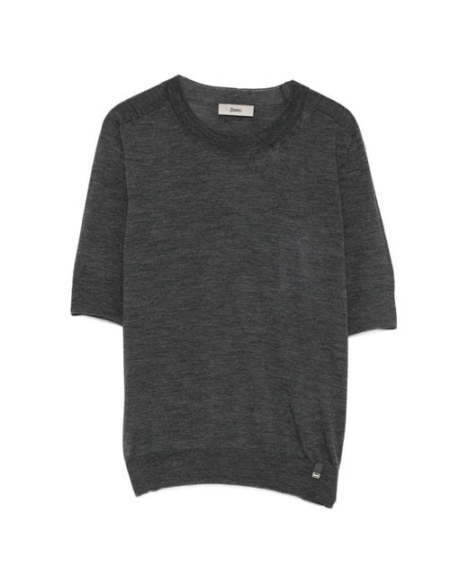 Herno Gray Shoty Sleeve Sweater