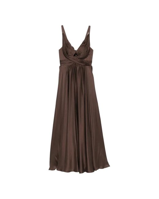 Zimmermann Brown Draped Maxi Dress