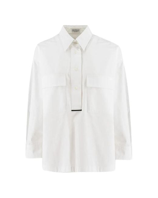 Brunello Cucinelli White Pocket Shirt