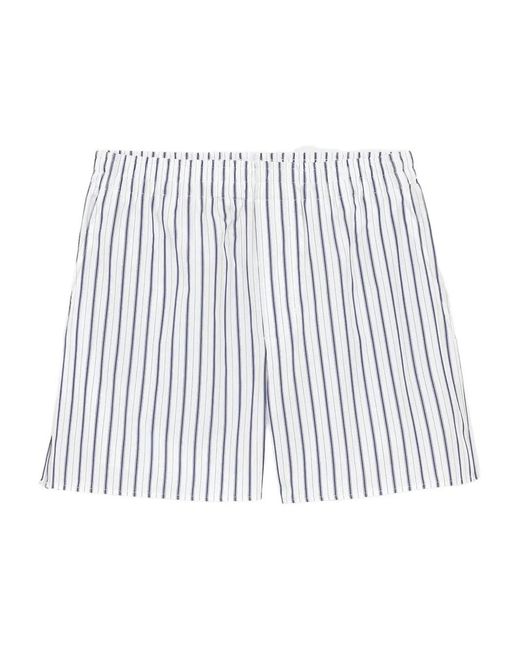AMI White Cotton Elasticated Shorts