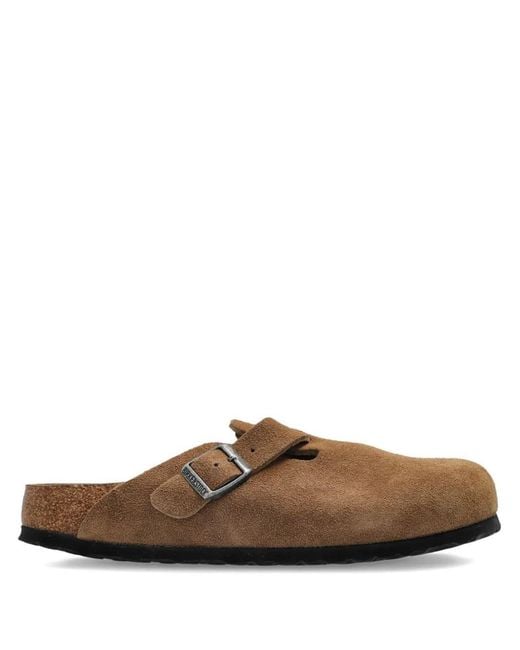 Birkenstock Brown Boston Sfb Dark Tea, Suede Leather