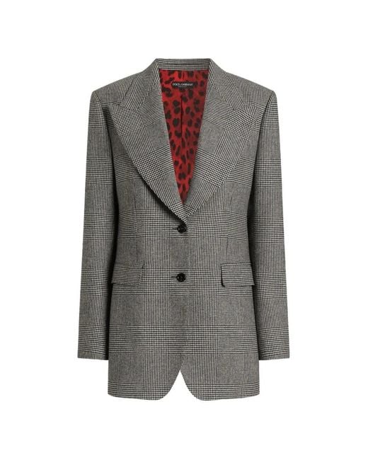 Dolce & Gabbana Gray Prince Of Wales Jacket