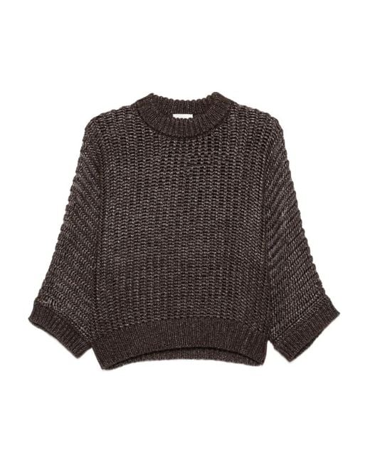 Peserico Brown Open Knit Sweater