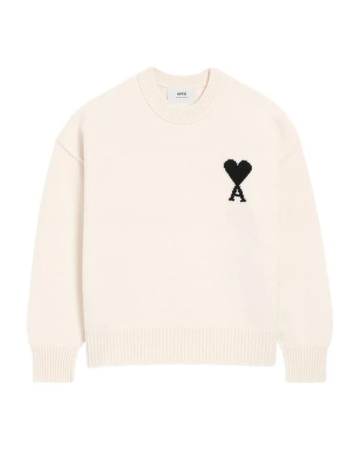 AMI White Adc Sweater