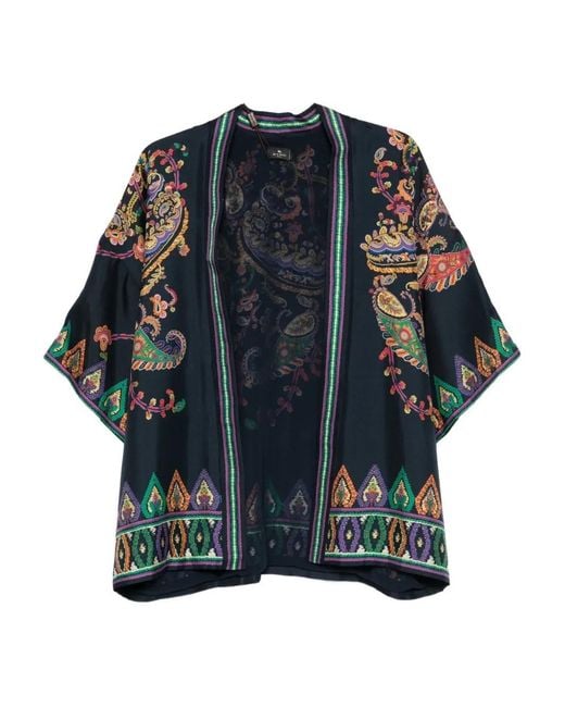 Etro Blue Printed Kesa Jacket