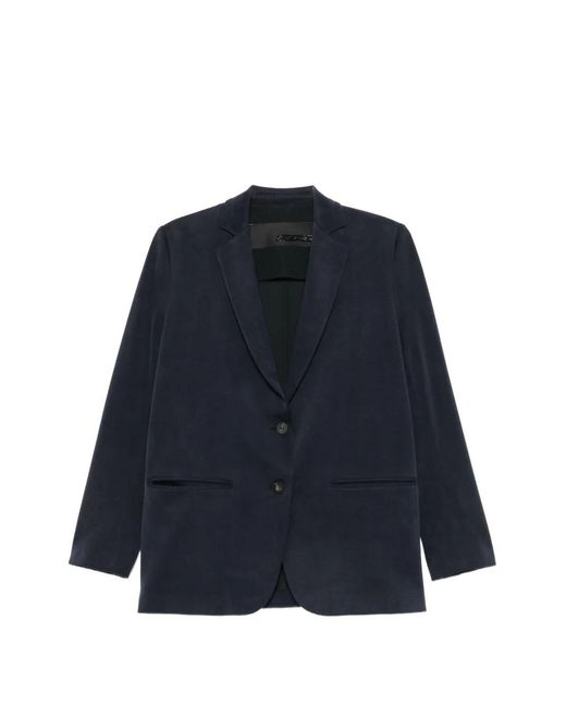 Rrd Blue Cupro Boyfriend Jacket